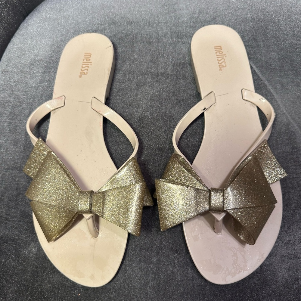Melissa Gold Bow Women's Sandals